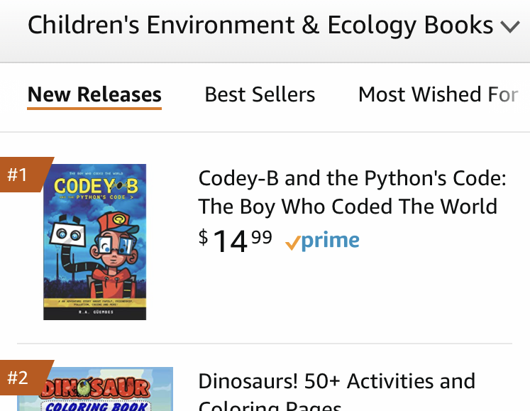 Python Code, Tech Environmentalist, Coding Book on Amazon, kids